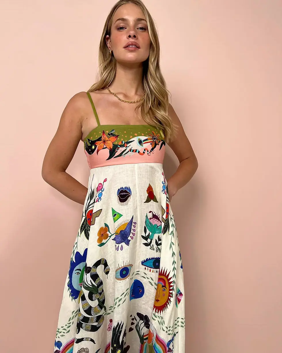 Thumbnail: Cotton Linen Sleeveless Swing Dress