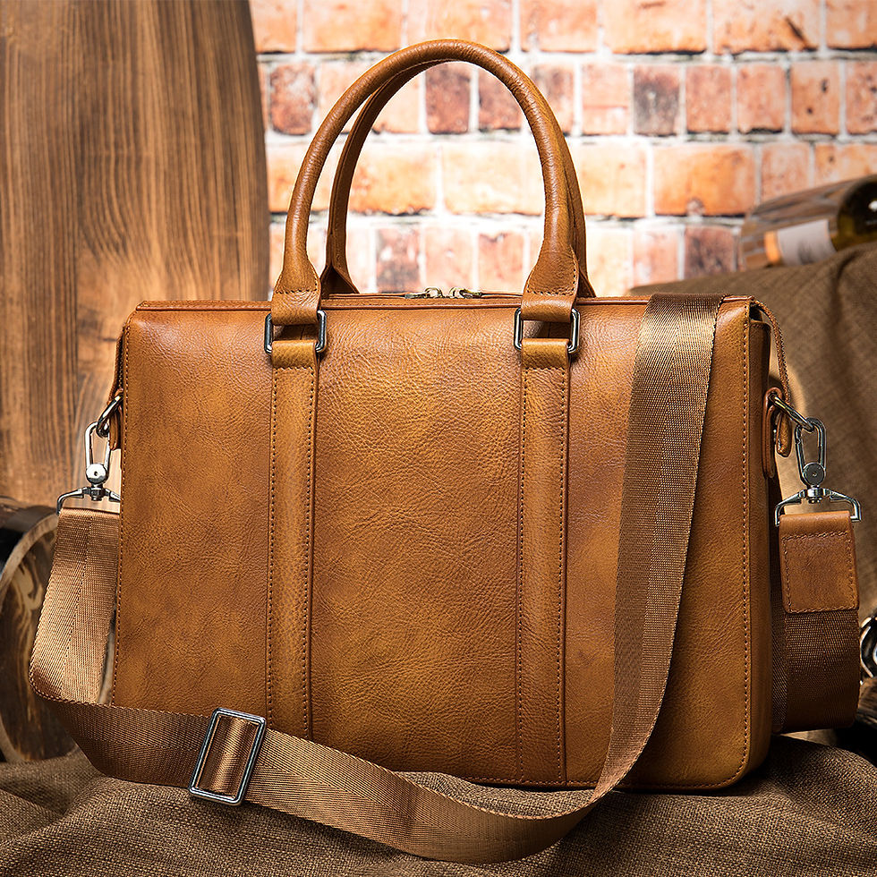 Thumbnail: Aura Velocity – Vintage 14-Inch Meridian Leather Briefcase