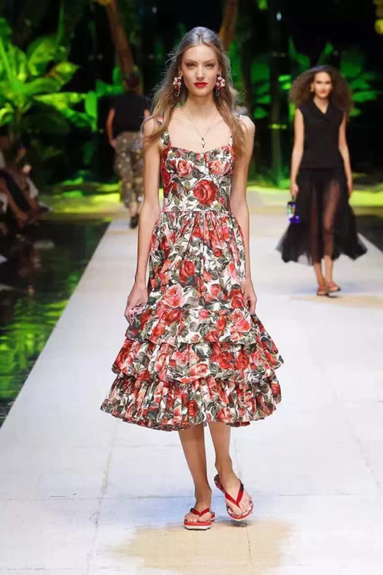 Thumbnail: Multi-layer Printed Sling Dress