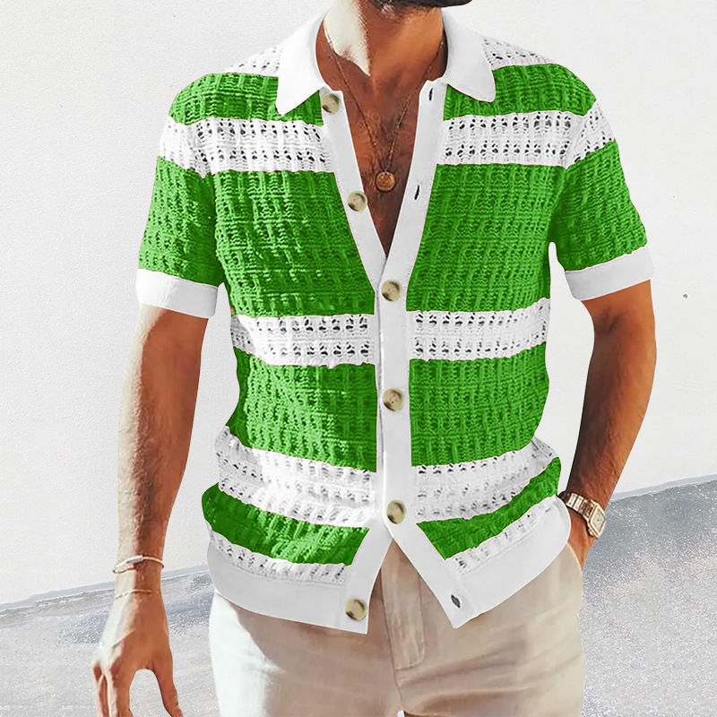 Thumbnail: Knit Loose Short Sleeve Summer Shirt