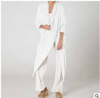 Thumbnail: V-Neck Long Sleeve Asymmetrical Blouse