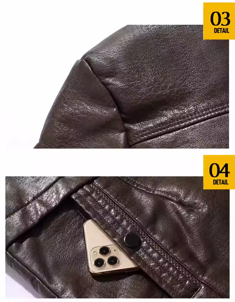 Thumbnail: The Arctic Luxe – Arctic Luxe Long Plush Leather Coat