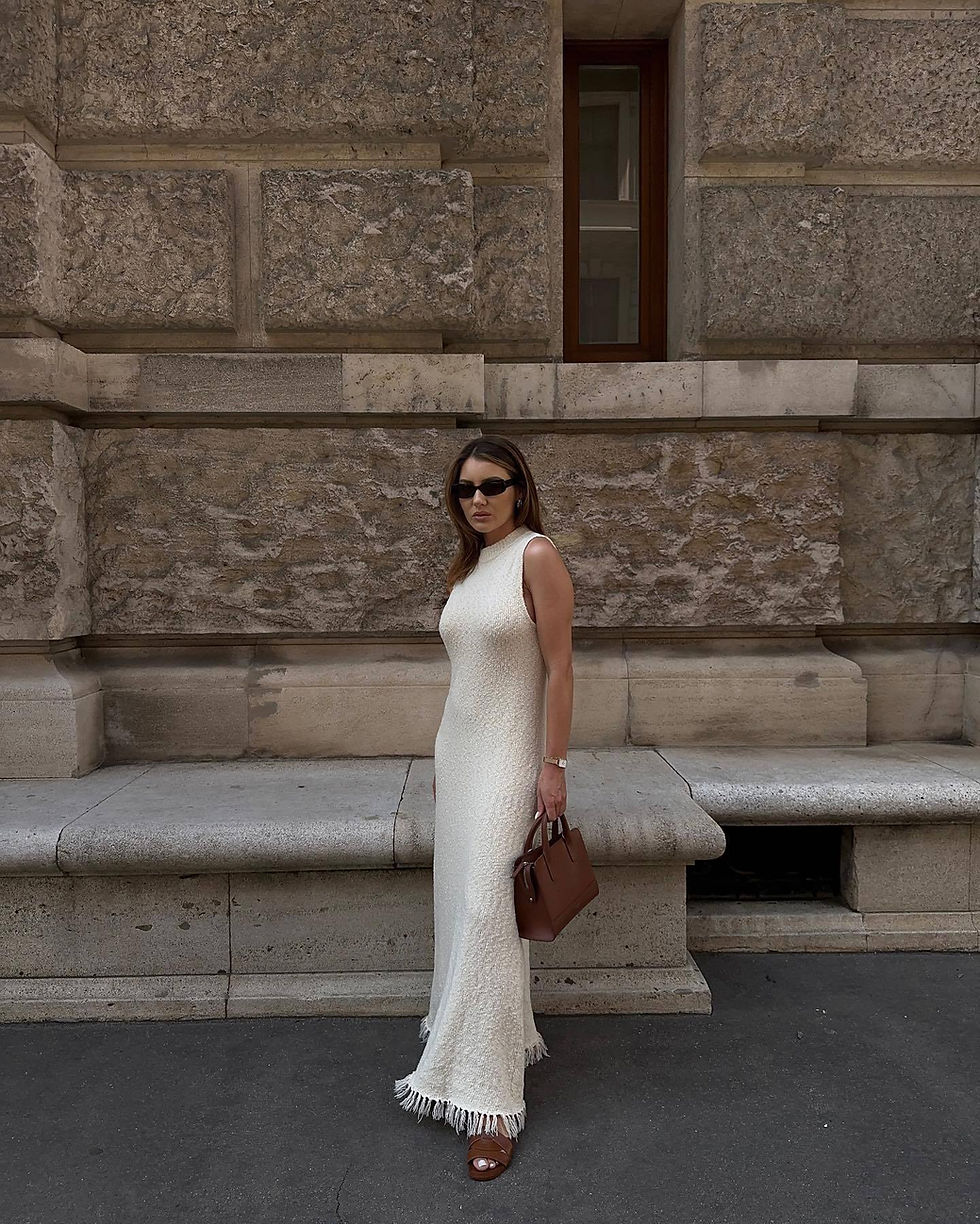 Thumbnail: Tassels Maxi Knitted Dress