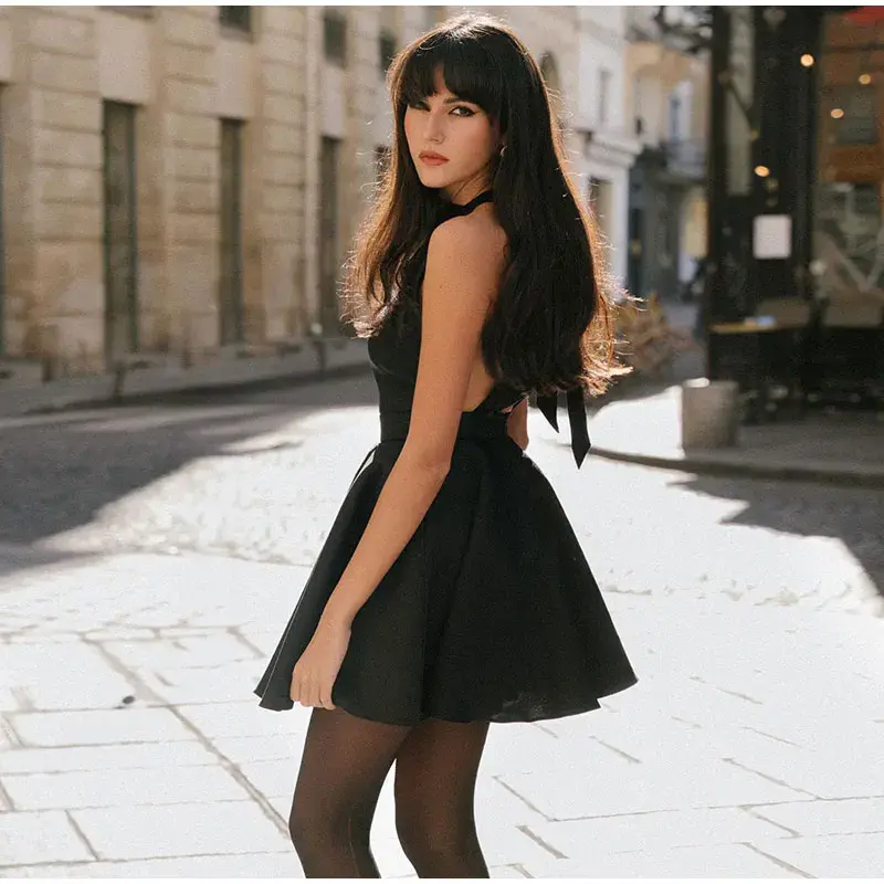 Thumbnail: Halter Neck Sleeveless Cocktail Dress