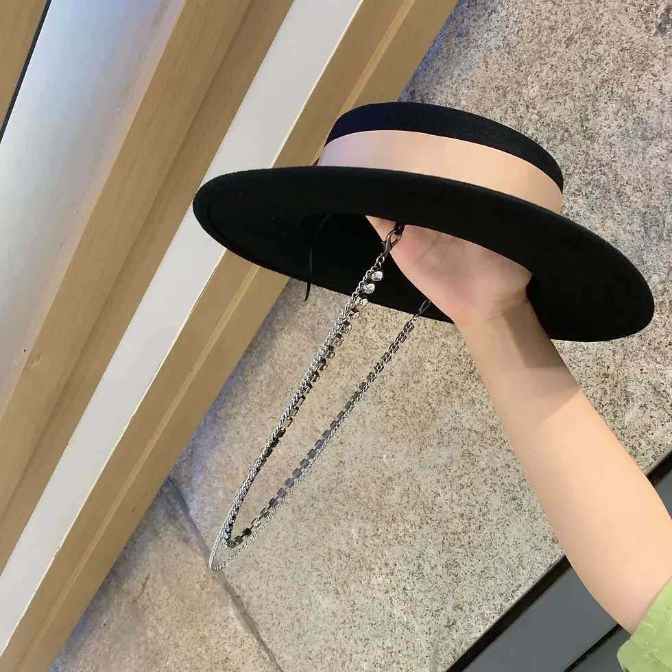 Thumbnail: Flat-Brim 100% Wool Fedora Hat