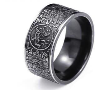 Thumbnail: HeritageCelestial – Titanium Steel Four Mythical Beasts Performance Ring