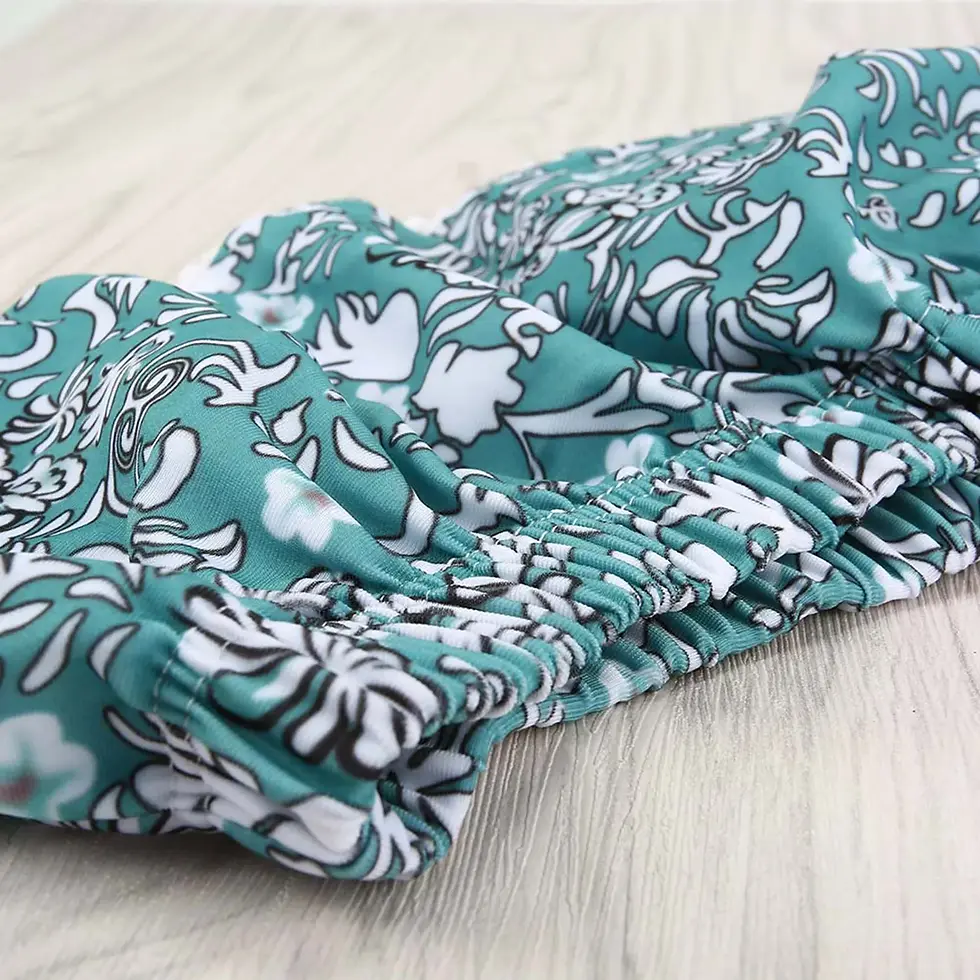 Thumbnail: The Cerulean Cascade: Ruffled Off-Shoulder Bikini