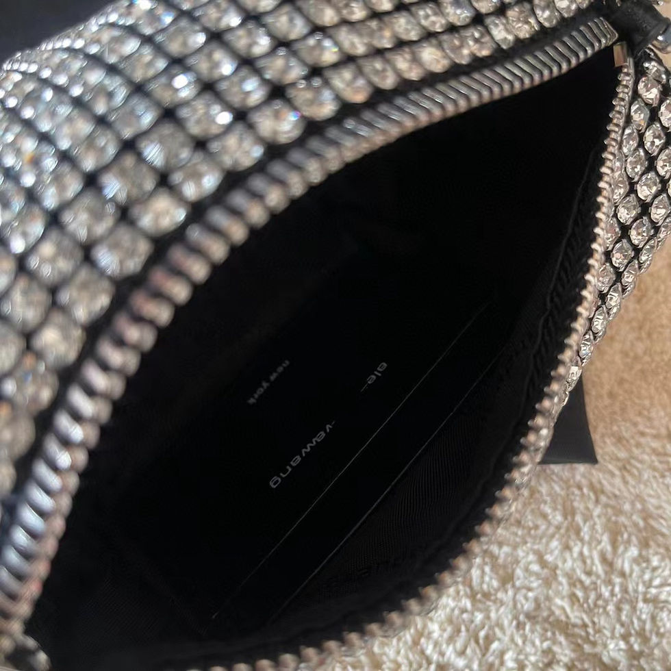 Thumbnail: AuraGlint – Small Rhinestone Satin Square Bag