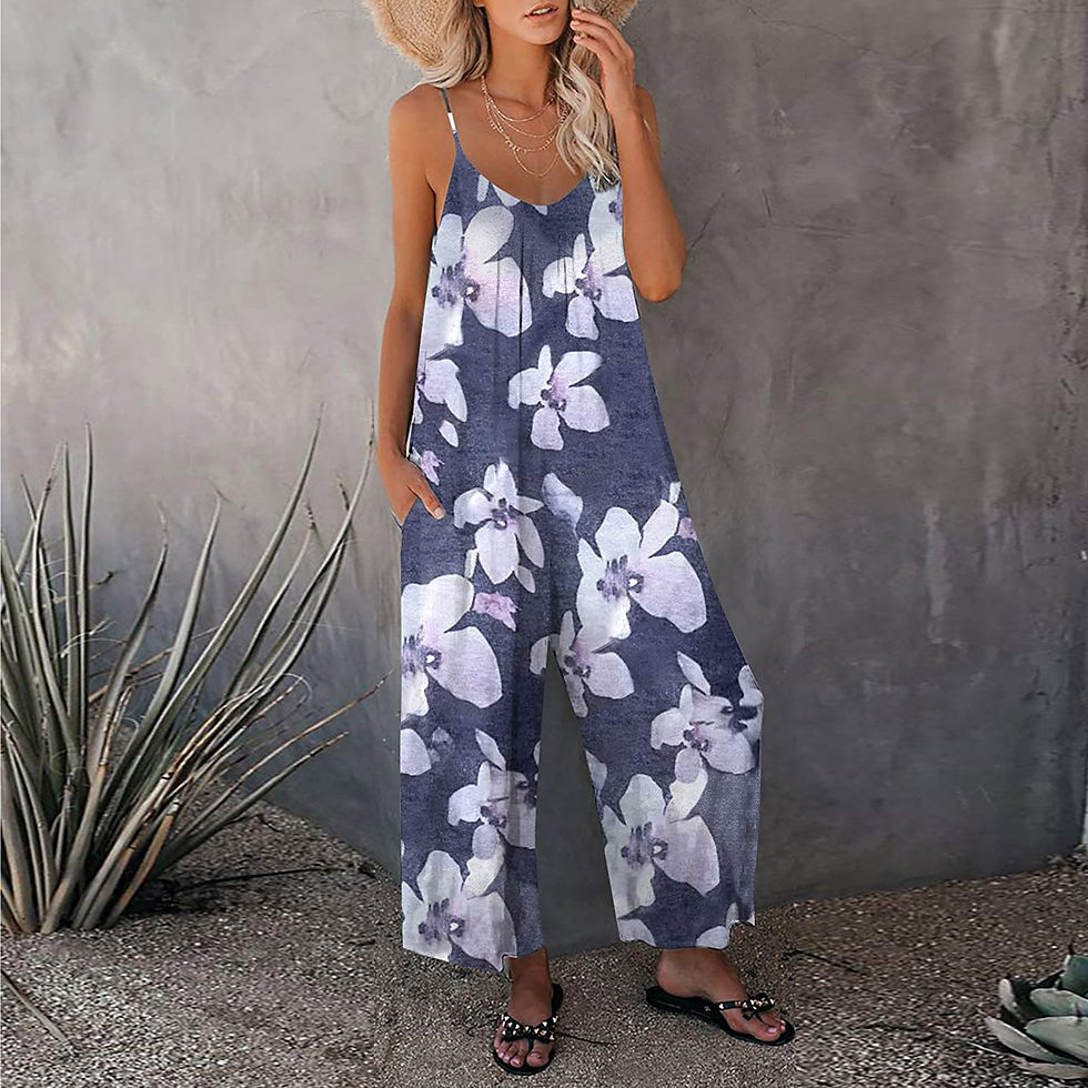 Thumbnail: Blossom Print V-Neck Jumpsuit