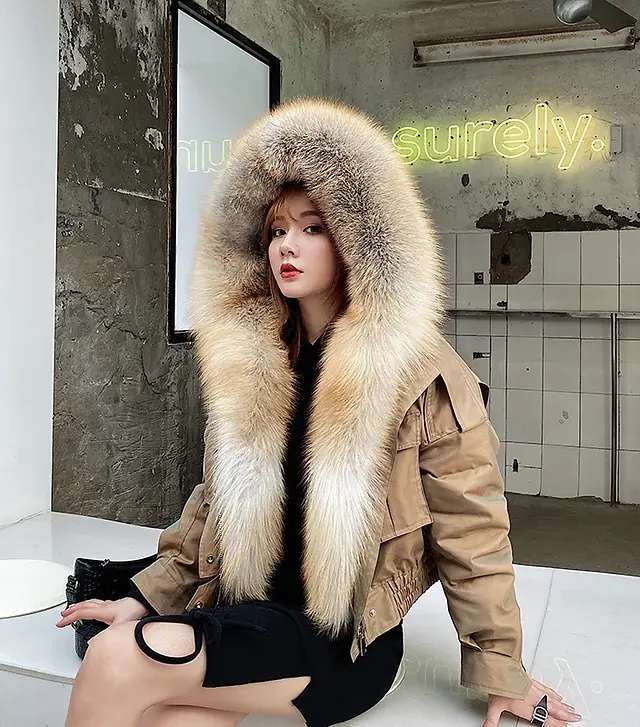 Statement Winter Coat - Bold Texture, Detachable Collar, NYC Chic