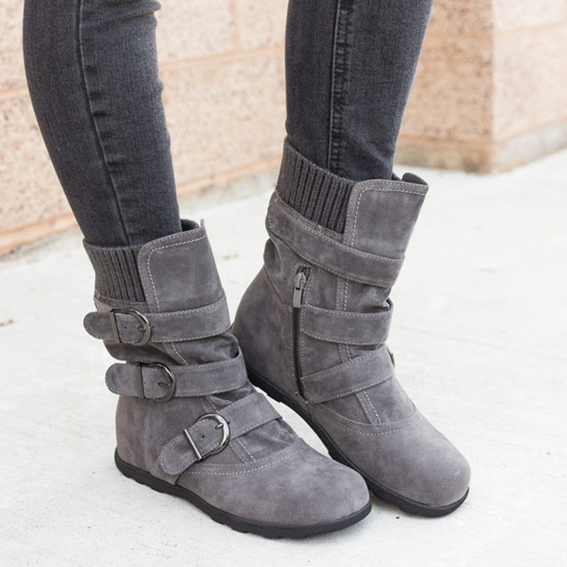 Thumbnail: The Alpine Aura – CozyStride Winter Strap Buckle Boots