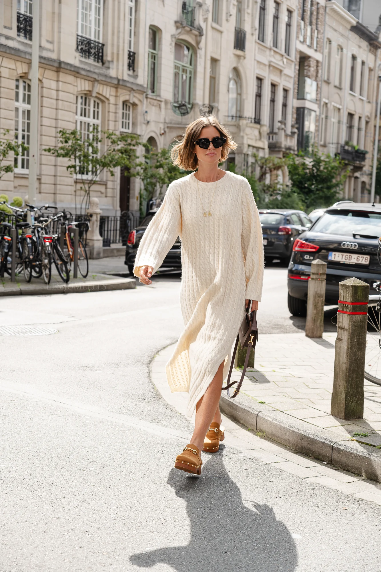 Wool Mid-length Round Neck Long Sleeve Twisted Knitted Dress – Embrace Winter Elegance with Cozy Warmth and Stylish Twists