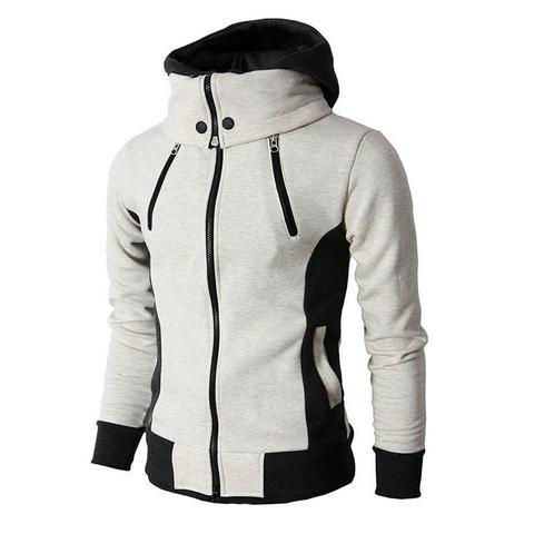 Thumbnail: Aura Velocity – High-Necked Letter-Print Hooded Fleece Jacket
