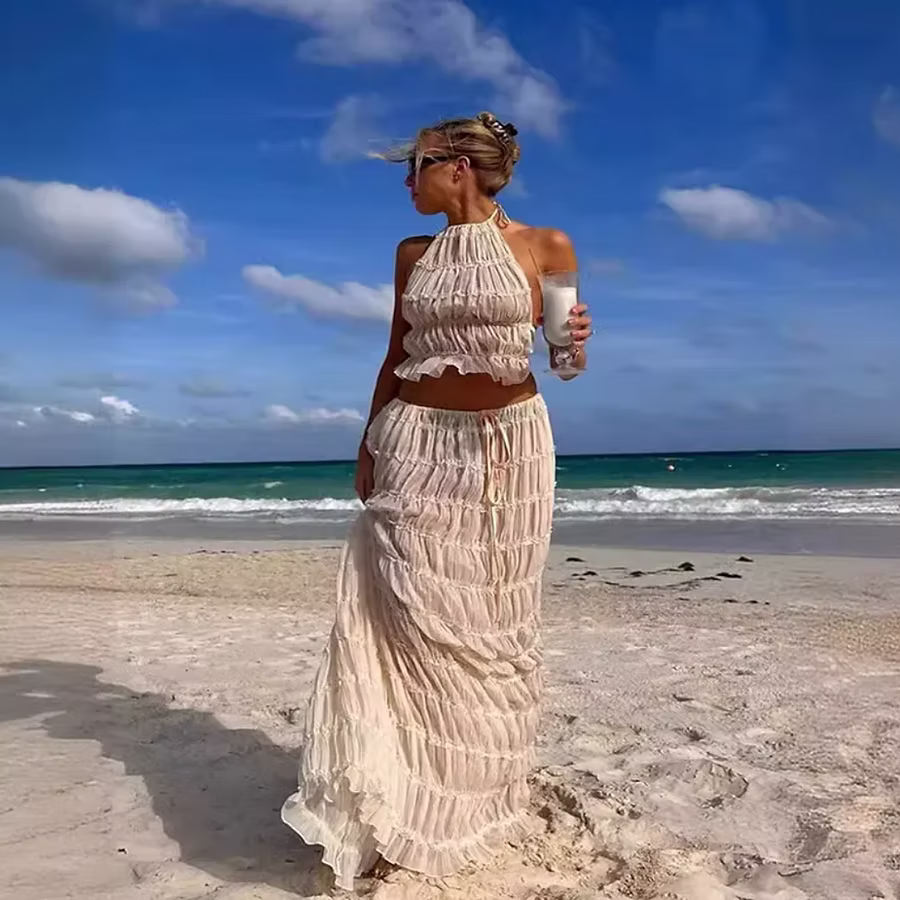 Bohemian Backless Sling Two-Piece Set