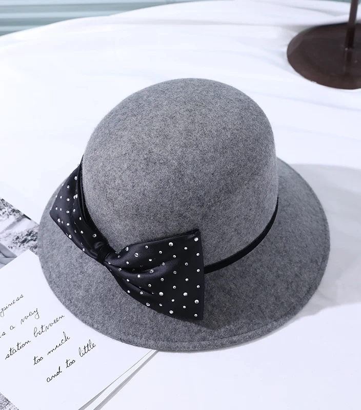 Fashionable French Vintage Bow Fedora Hat – Classic Elegance for Modern Styles