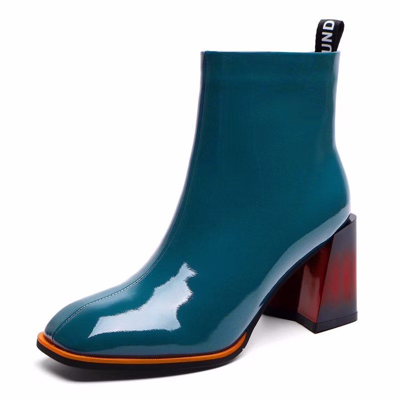 Vogue Blossom Cowhide Ankle Boots