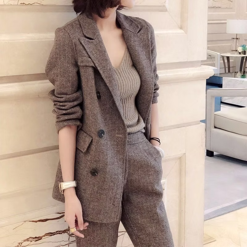 Milano Woolen – Double-Breasted Blazer and Trousers Suit