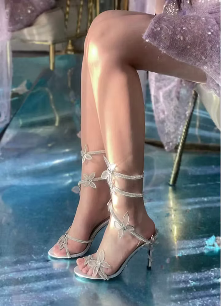 Silver Serenity Bow Stiletto Heels