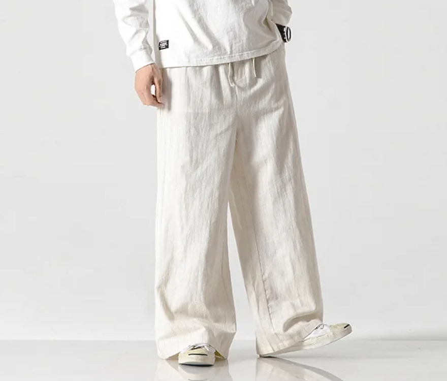 French Style Linen Pants for Men - Embrace classic French fashion with these stylish linen pants, perfect for a comfortable and effortlessly chic look