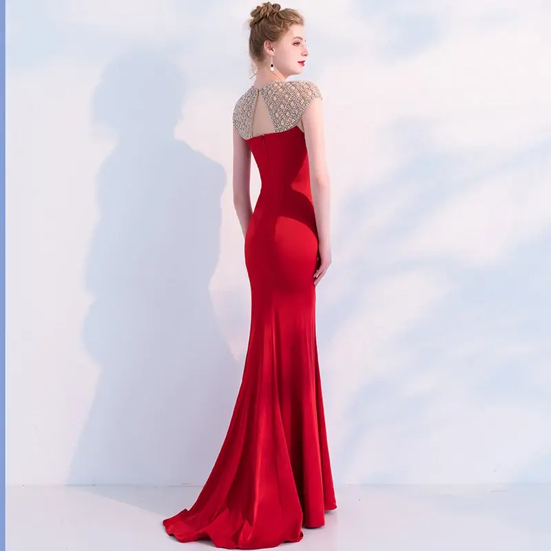 Thumbnail: O-Neck Fishtail Evening Gown