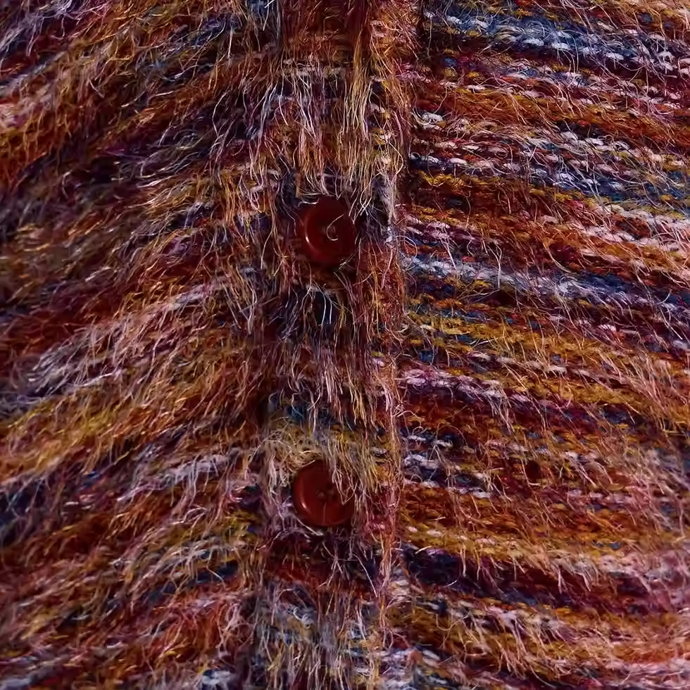 Thumbnail: Chunky Knit V-Neck Button-Up Cardigan