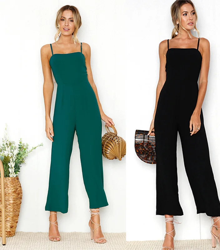 Streetwear Solid Strap Dungarees - Stylish Solid Color Dungarees, Perfect for a Trendy Streetwear Look