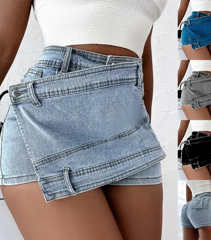 Y2K street vintage denim shorts with a retro-inspired design. Perfect for a trendy, nostalgic look, these shorts combine vintage charm with modern comfort