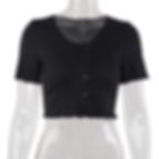 Thumbnail: V-Neck Ruffle Button Crop Tee