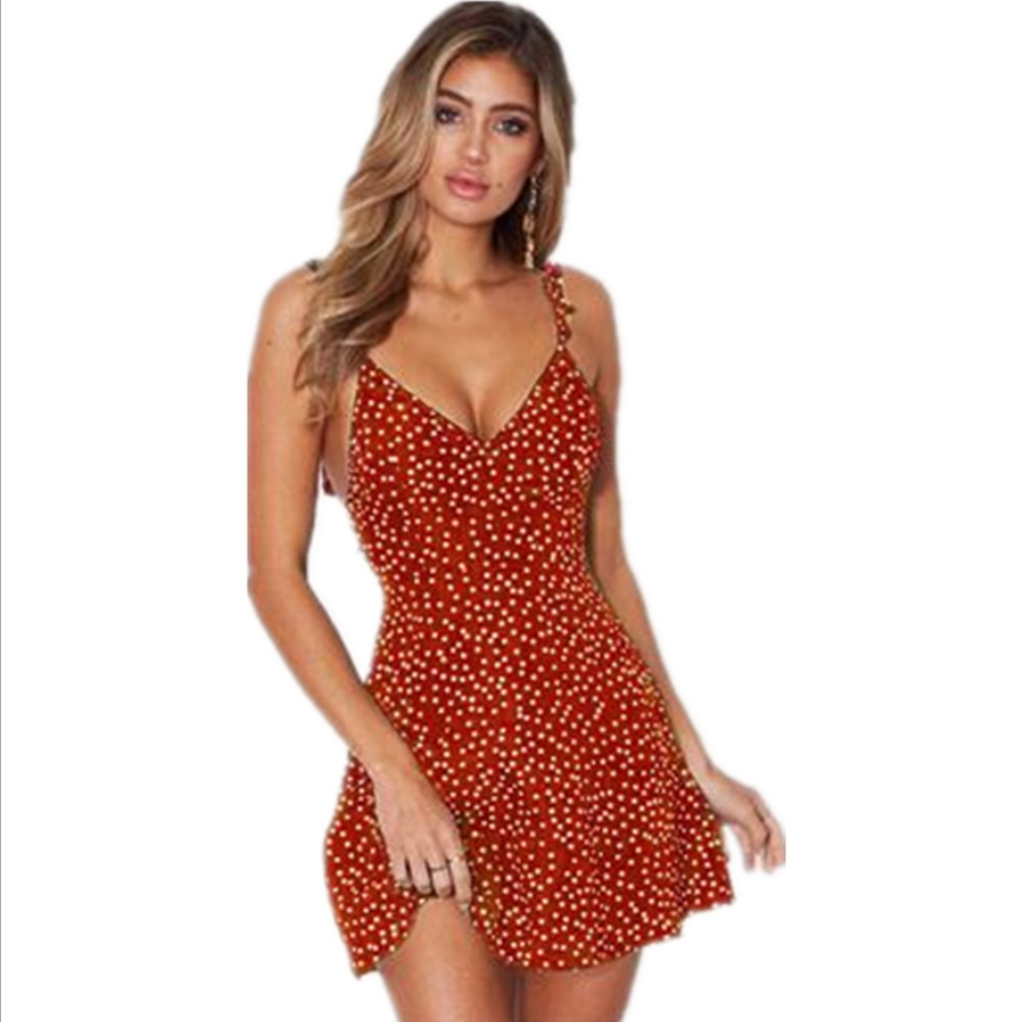 Thumbnail: The Riviera Polka – Polka-Dot Strappy Structural Princess Dress