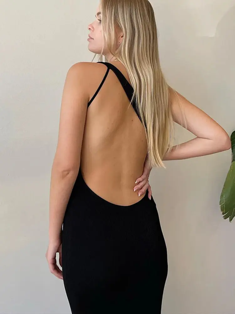 Thumbnail: Backless Slim Fit Maxi Dress