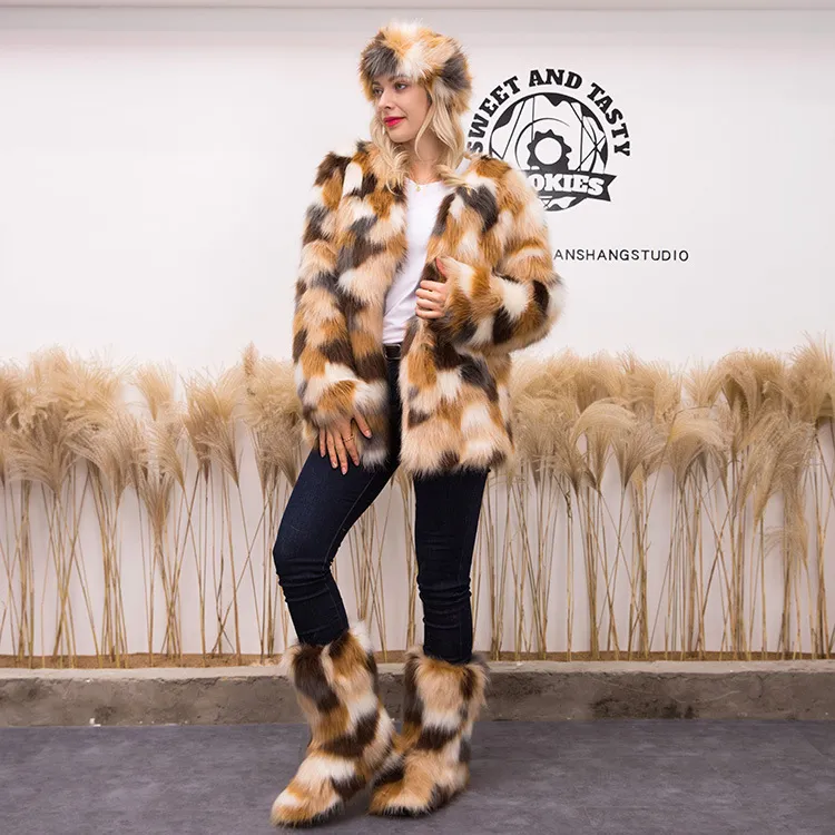 Elevate your winter style with the Fluffy Faux Fox Fur Three-Piece Winter Set. Immerse in opulence, embracing warmth and glamour in this chic ensemble for an expensive look.