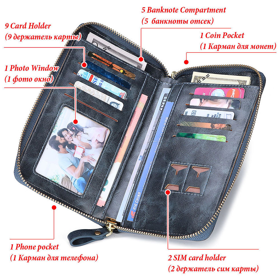 Thumbnail: VintageTassel – Polyurethane-Matrix Zip Wallet Bag