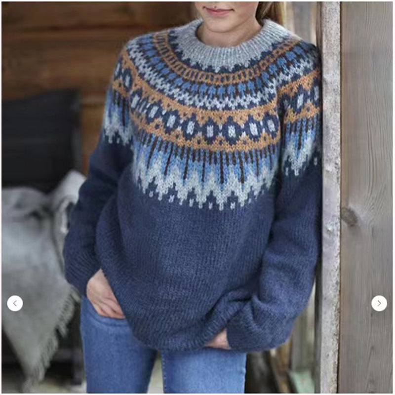 Thumbnail: Jacquard Vintage Print Pullover