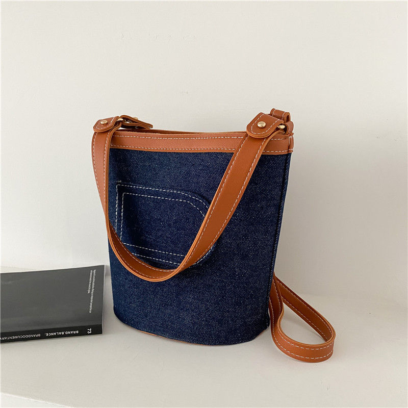 Thumbnail: Aura Velocity – Denim Large-Capacity Meridian Bucket Bag