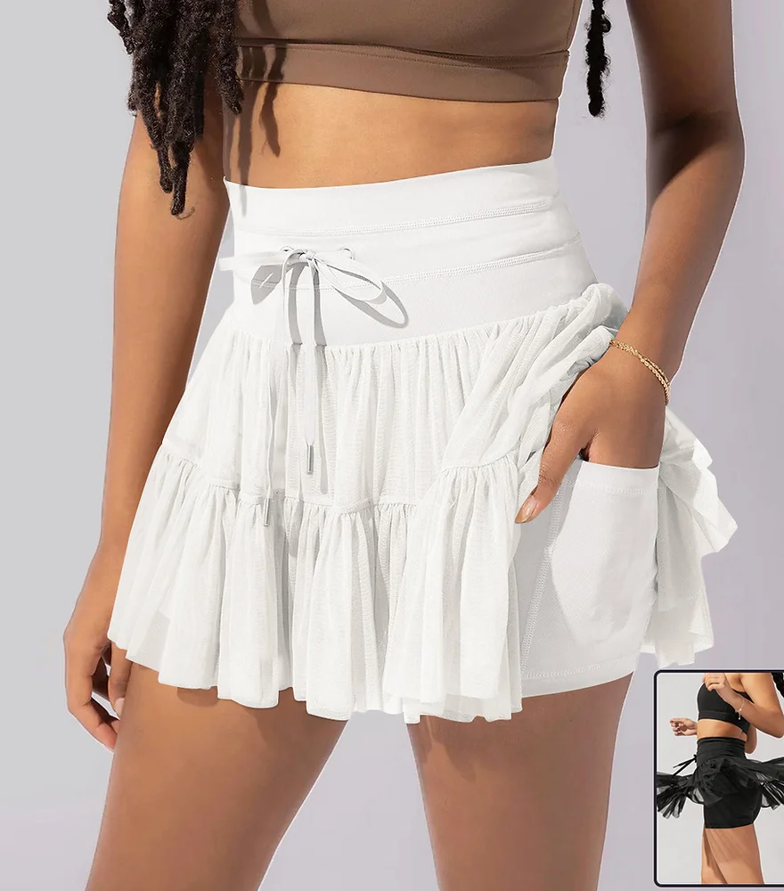 High Waist Lace-up Sports Skirt