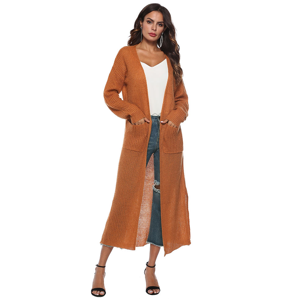 Thumbnail: L’Éminence Grise – Sculpted V-Neck Maxi Cardigan