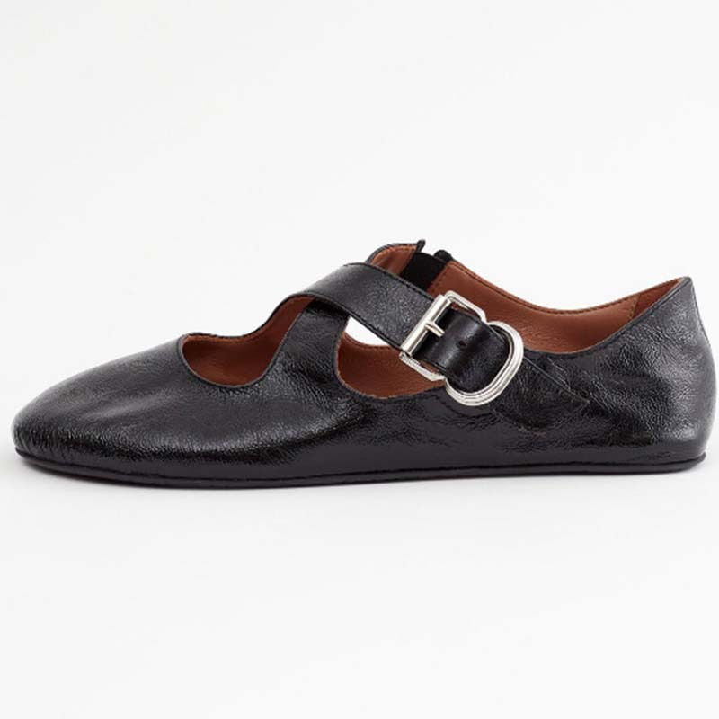 Thumbnail: The Classic Contour – Buckle Big Size Flat Mary Janes