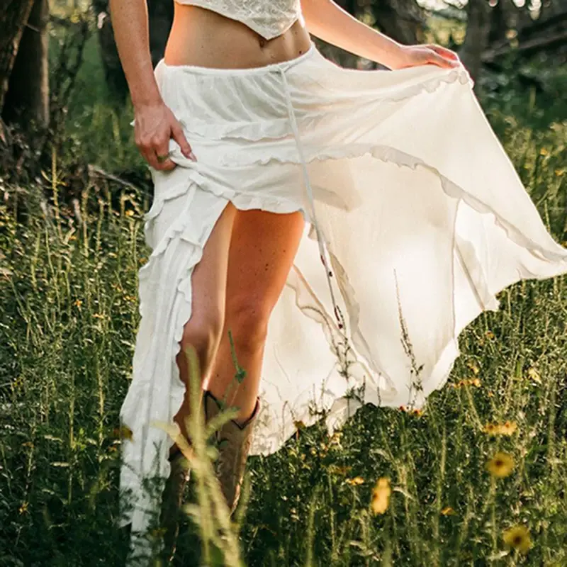 Thumbnail: Bohemian Aria – Artisan Irregular Ruffle Performance Skirt