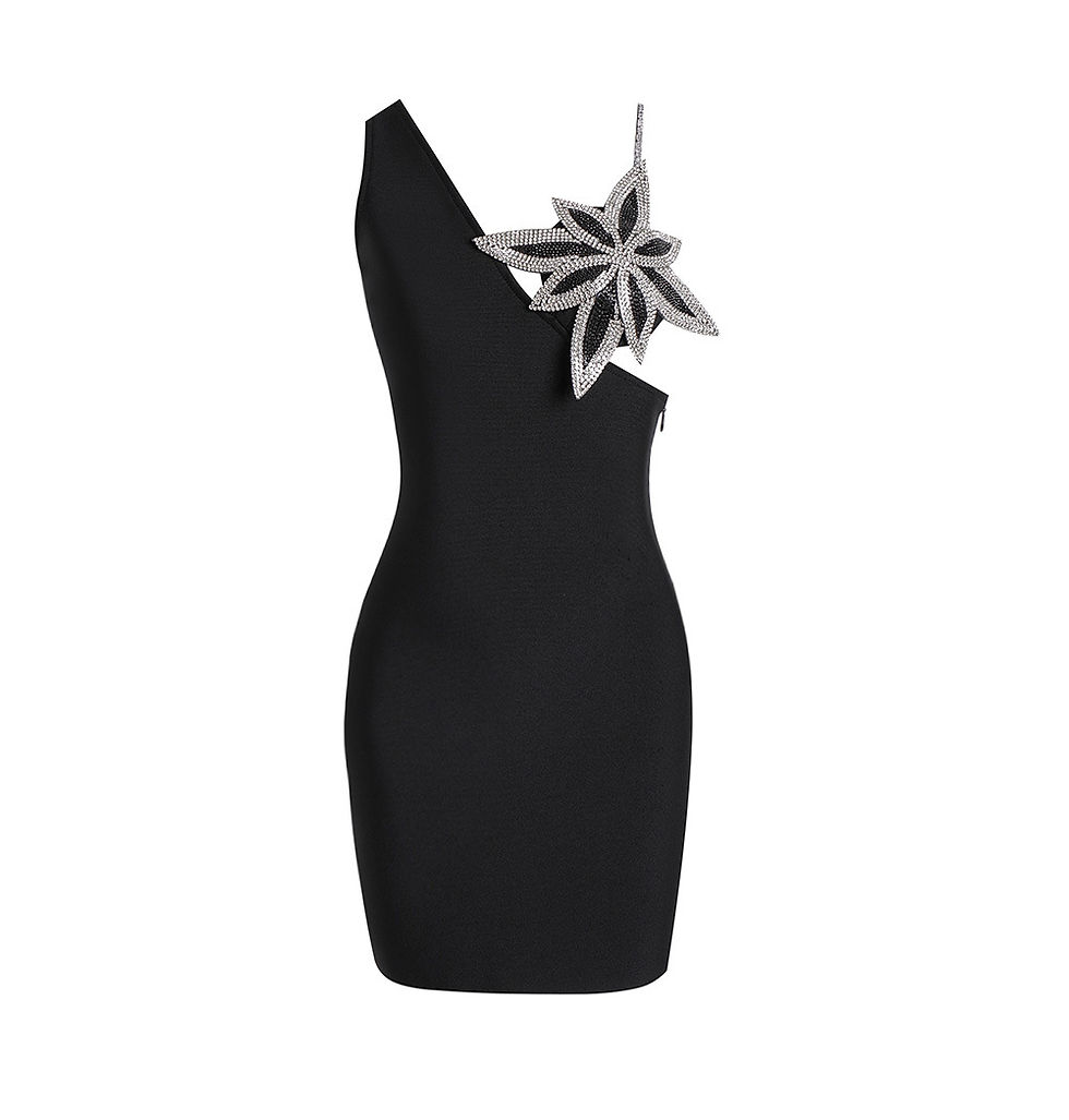 Thumbnail: Rhinestone Flower Bandage Dress