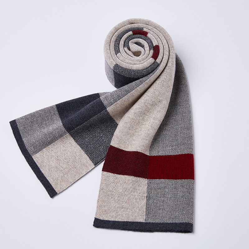 Thumbnail: Lattice Kinetic – Jacquard Pure Wool Weft-Knitted Scarf