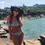 Thumbnail: Blue Floral Strapless Ruffled Off-Shoulder Bikini