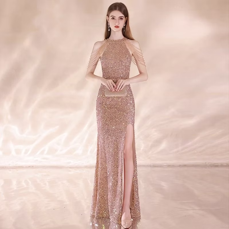 Gold Sequin Mermaid Prom Dress