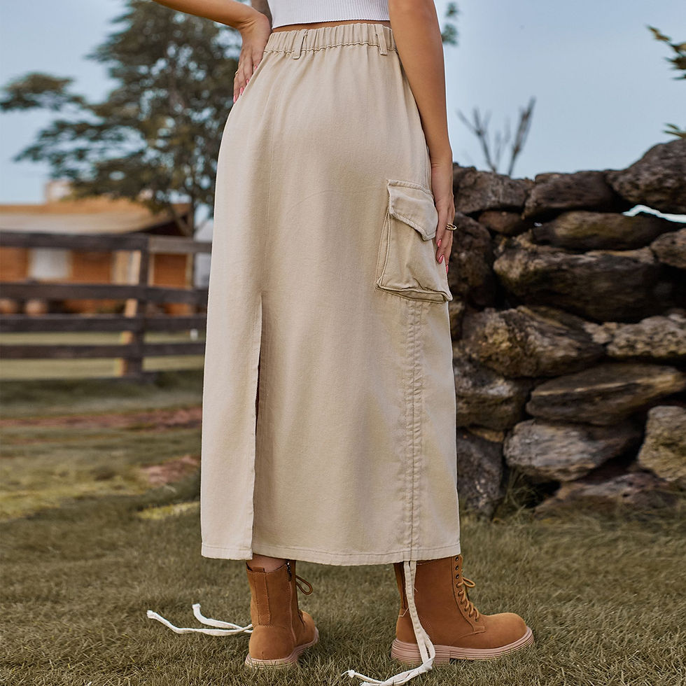 Thumbnail: Denim Casual Midi Skirt