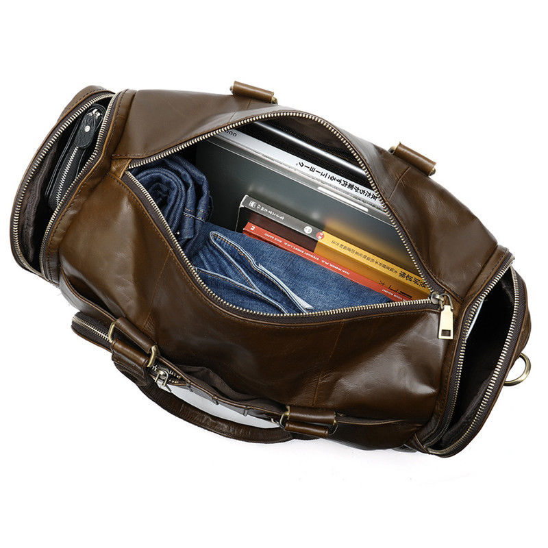 Thumbnail: HeritageVoyage – Genuine First-Layer Leather Vintage Travel Bag
