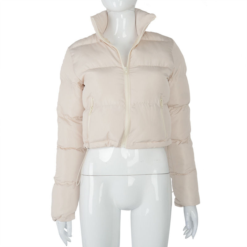 Thumbnail: Stand Collar Zipper Cotton Coat