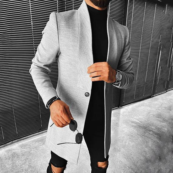 Thumbnail: Imperial Kinetic – Elegant Stand-up Collar Mid-Length Woolen Coat