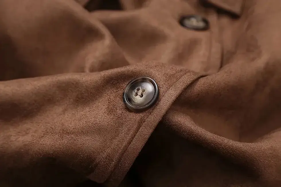Thumbnail: AuraVault – Double-Breasted Vintage Suede Coat
