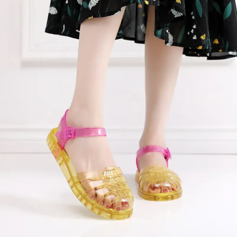 Thumbnail: Hollowed-Out Jelly Platform Sandals