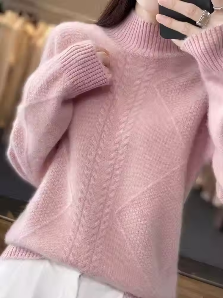 Mock Neck Merino Twist Sweater