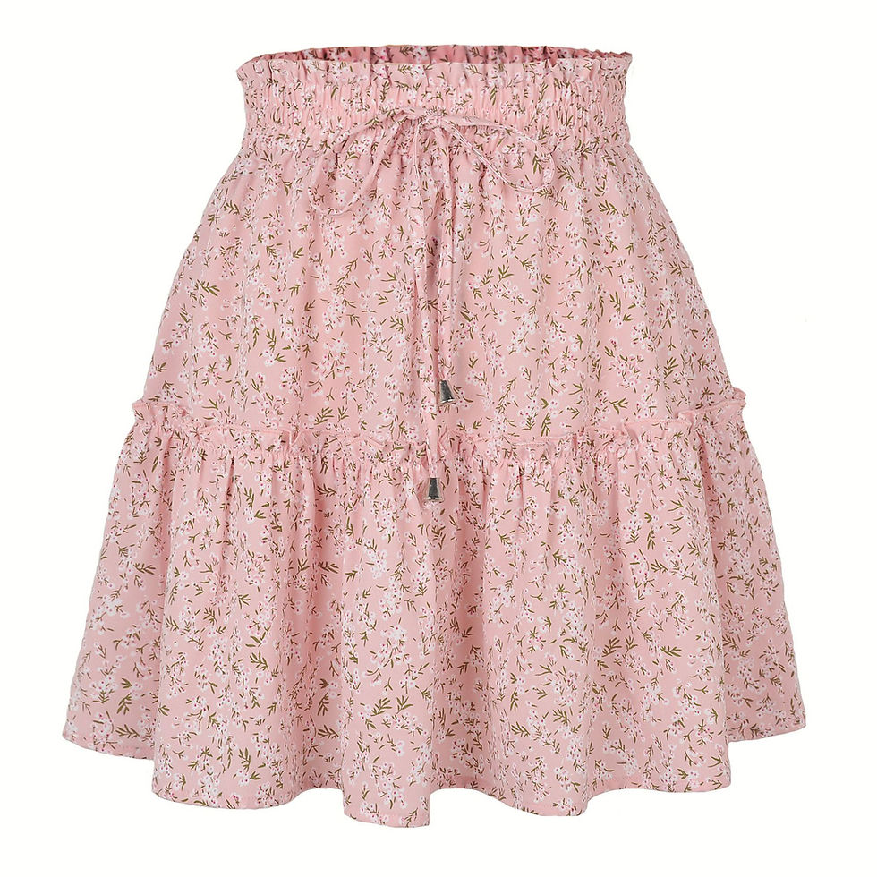 Thumbnail: Midnight Blossom – Artisan High-Waist Pleated Performance Mini